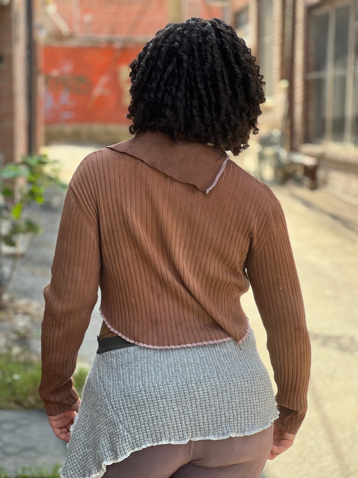 Dyed Mars Cowl Neck 100% Cotton Crop Sweater