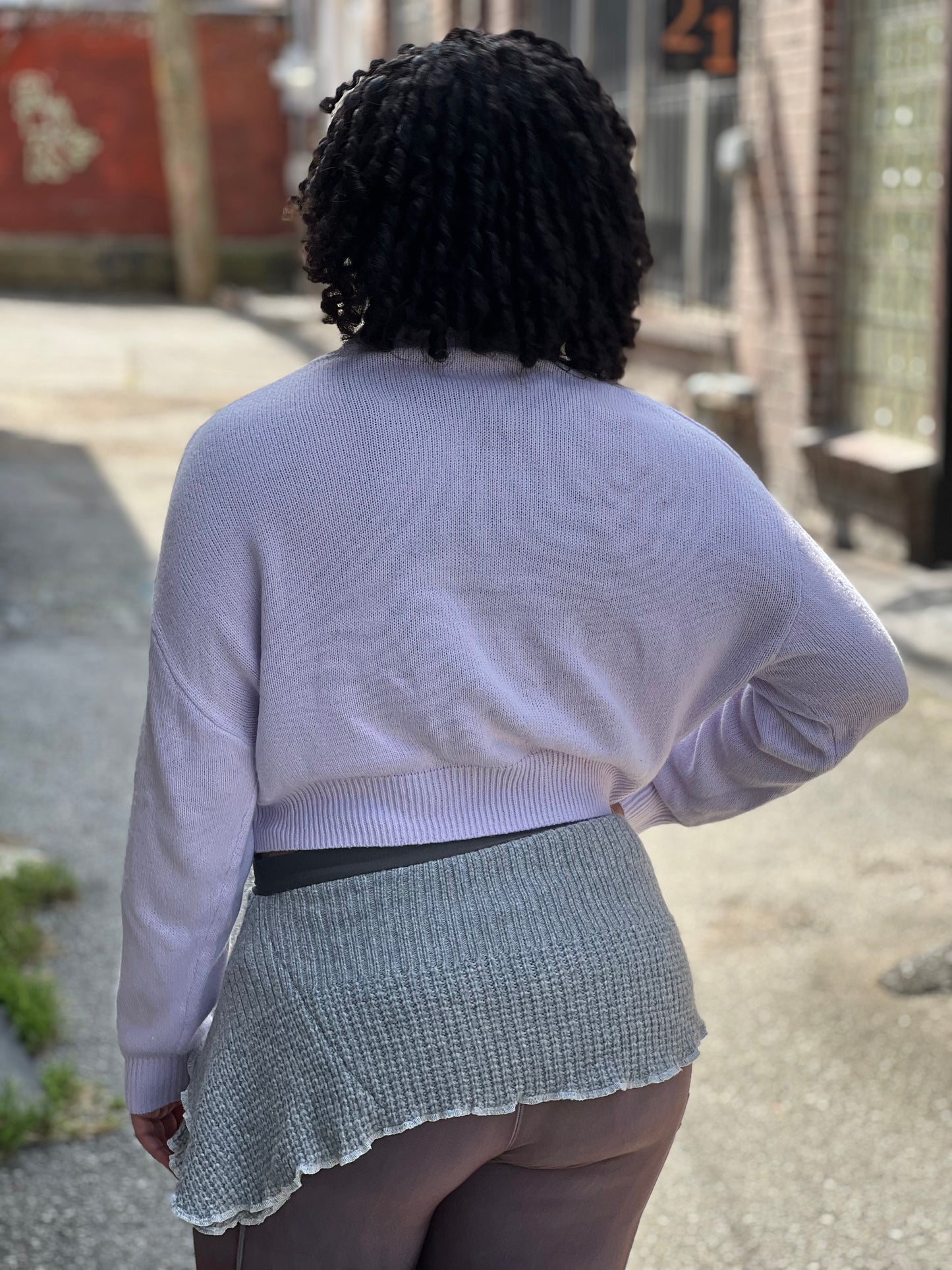 Light Lavender 'Transformation' Print Sweater