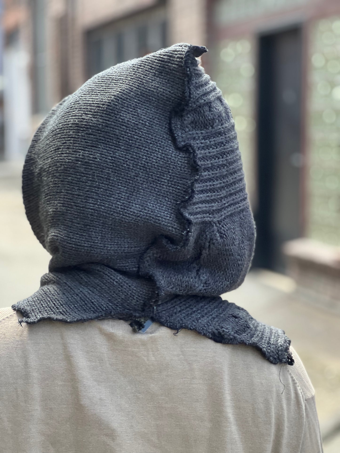 Olive & Smoke Reversible Sweater Hood