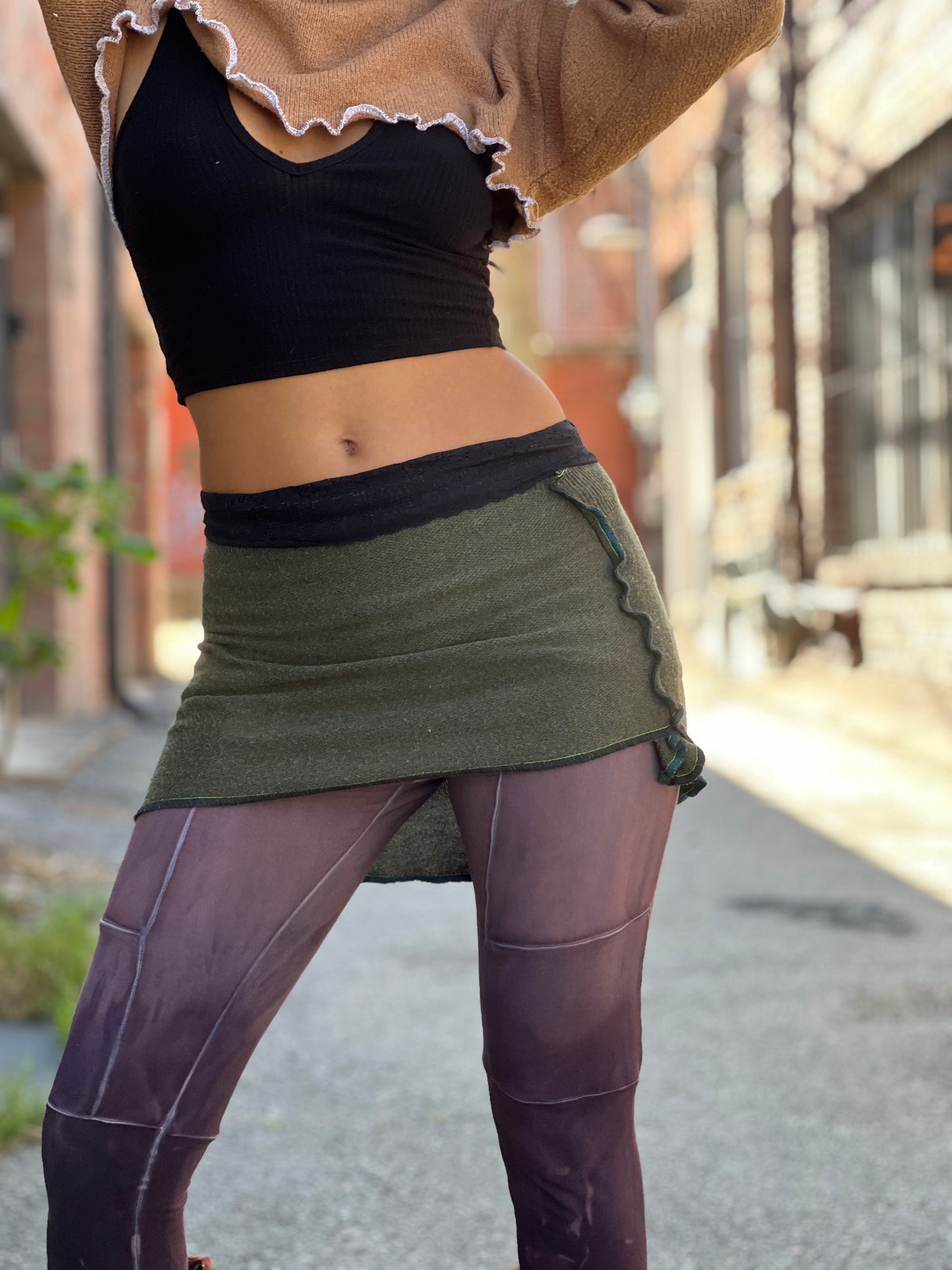 Pine Mini Sweater Skirt