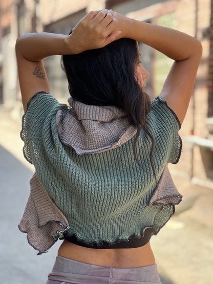 Clay & Evergreen Sweater Shrug Top