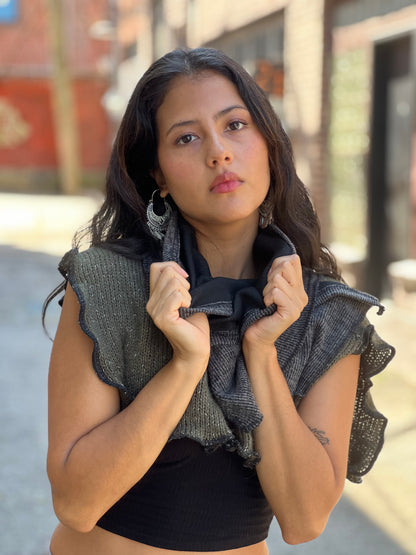 Charcoal & Pine Sweater Neck Scarf