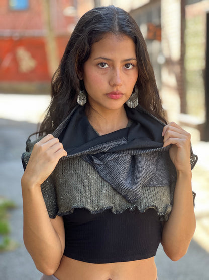 Charcoal & Pine Sweater Neck Scarf