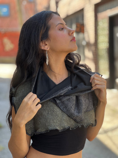 Charcoal & Pine Sweater Neck Scarf