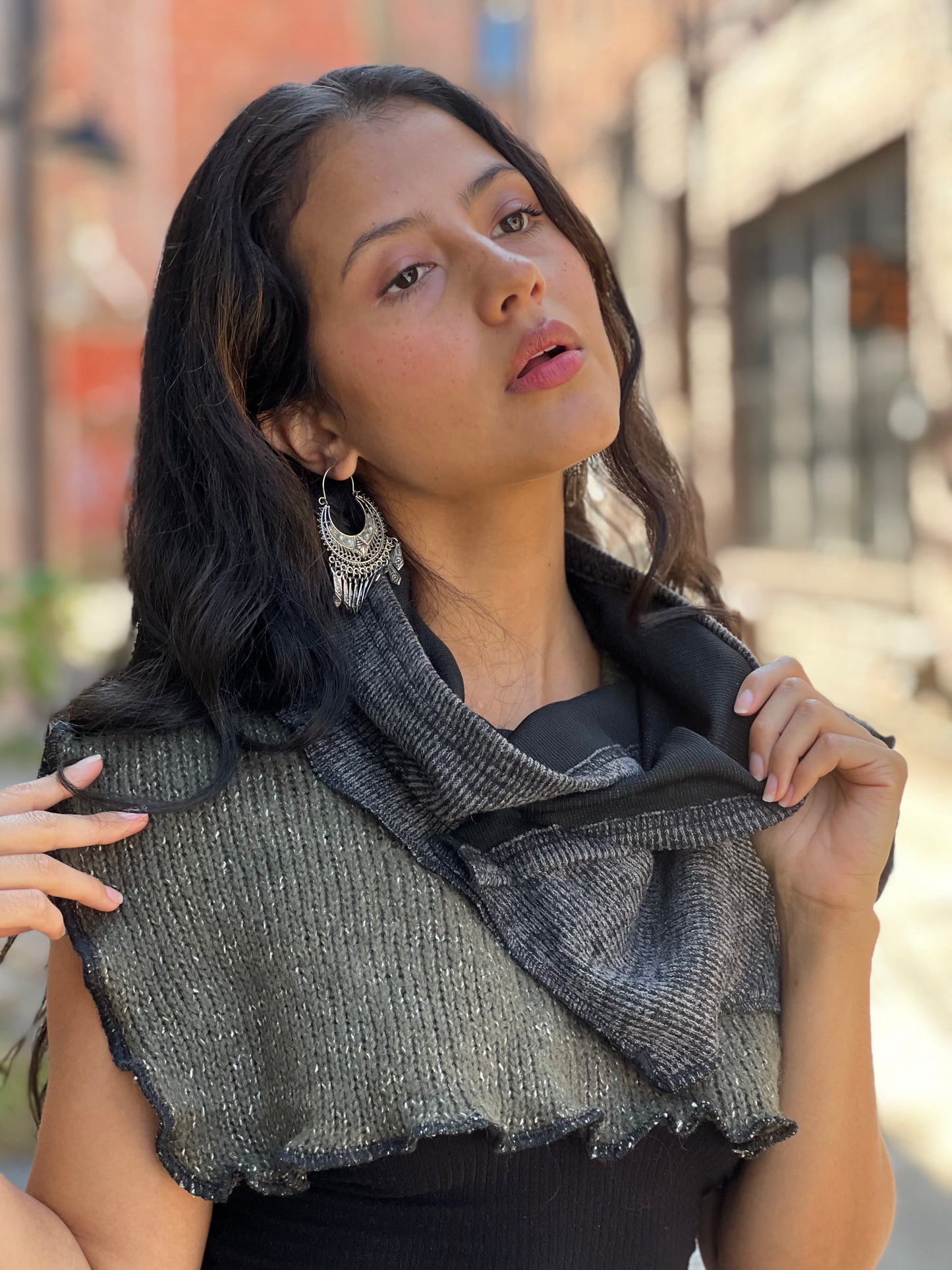 Charcoal & Pine Sweater Neck Scarf
