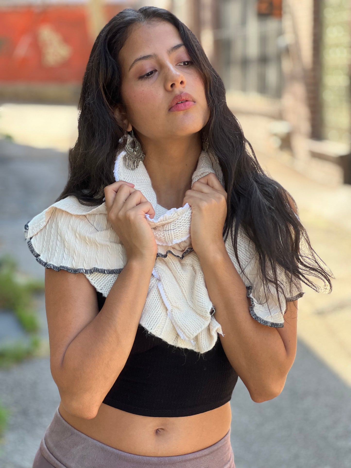 Almond & Ivory Sweater Scarf
