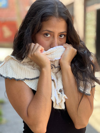 Almond & Ivory Sweater Scarf
