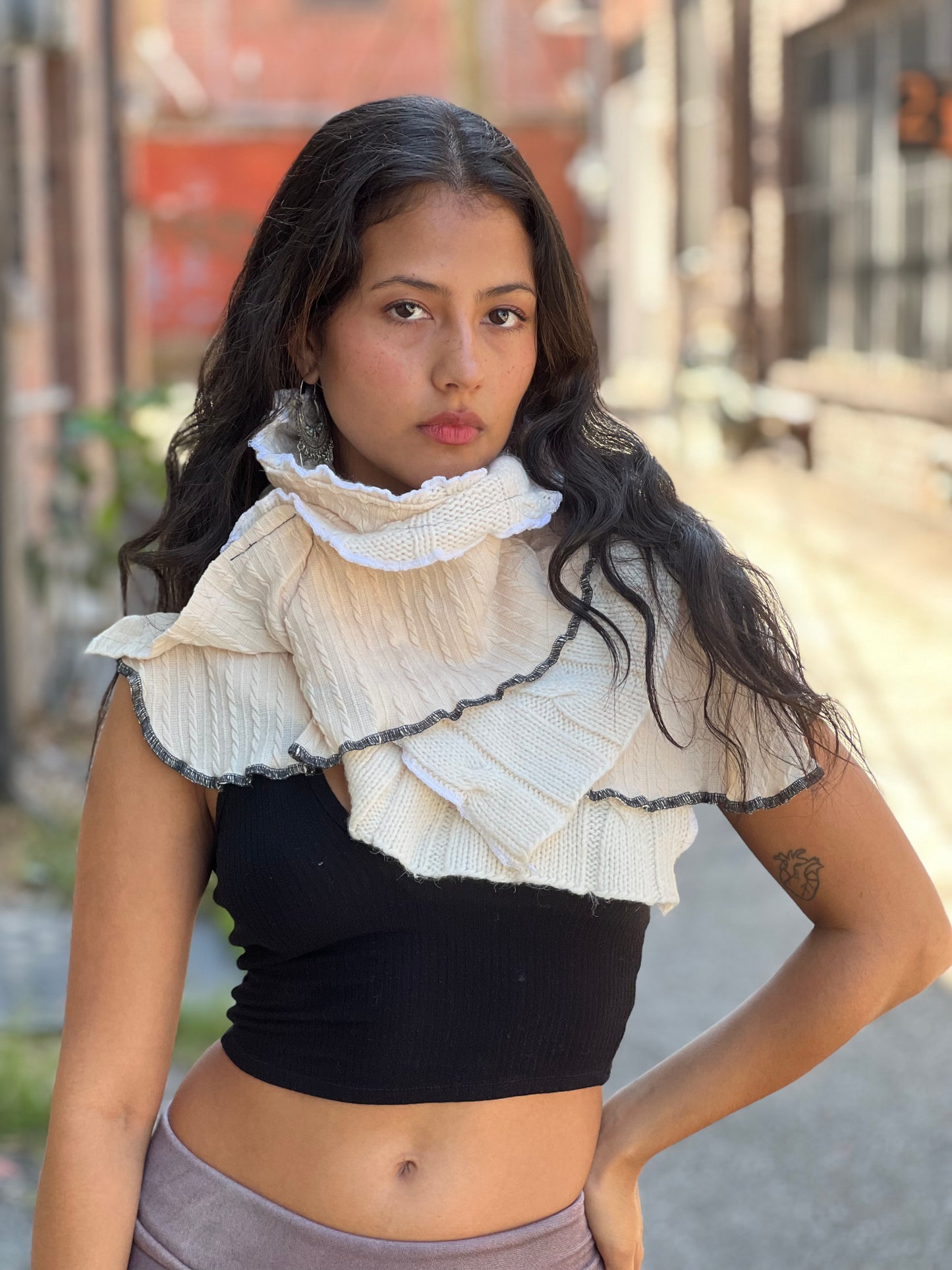 Almond & Ivory Sweater Scarf