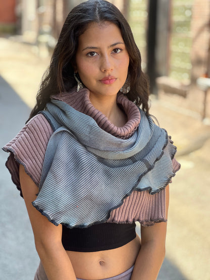 Mauve & Grey Neck Sweater