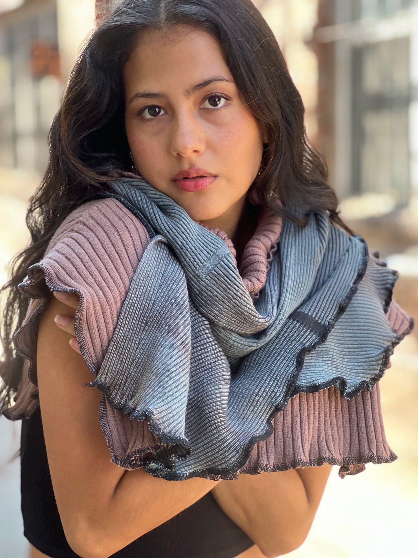 Mauve & Grey Neck Sweater
