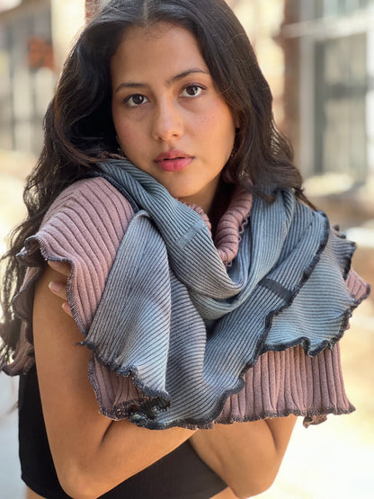 Mauve & Grey Neck Sweater