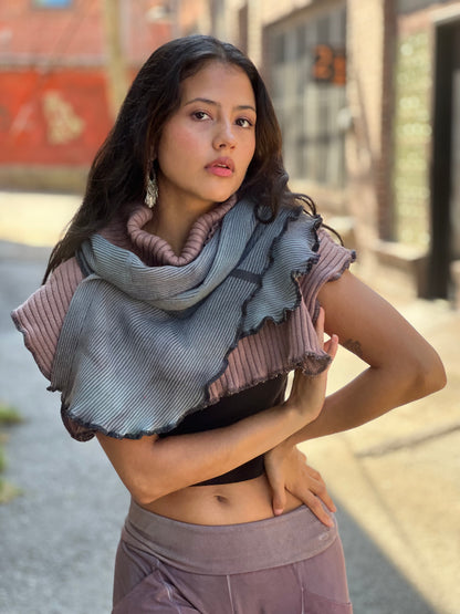 Mauve & Grey Neck Sweater