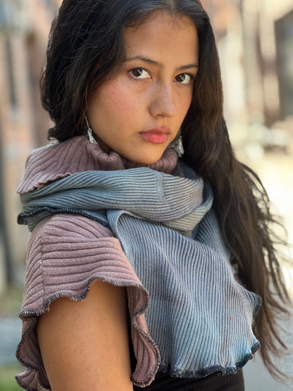 Mauve & Grey Neck Sweater