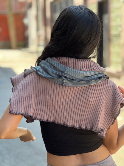 Mauve & Grey Neck Sweater