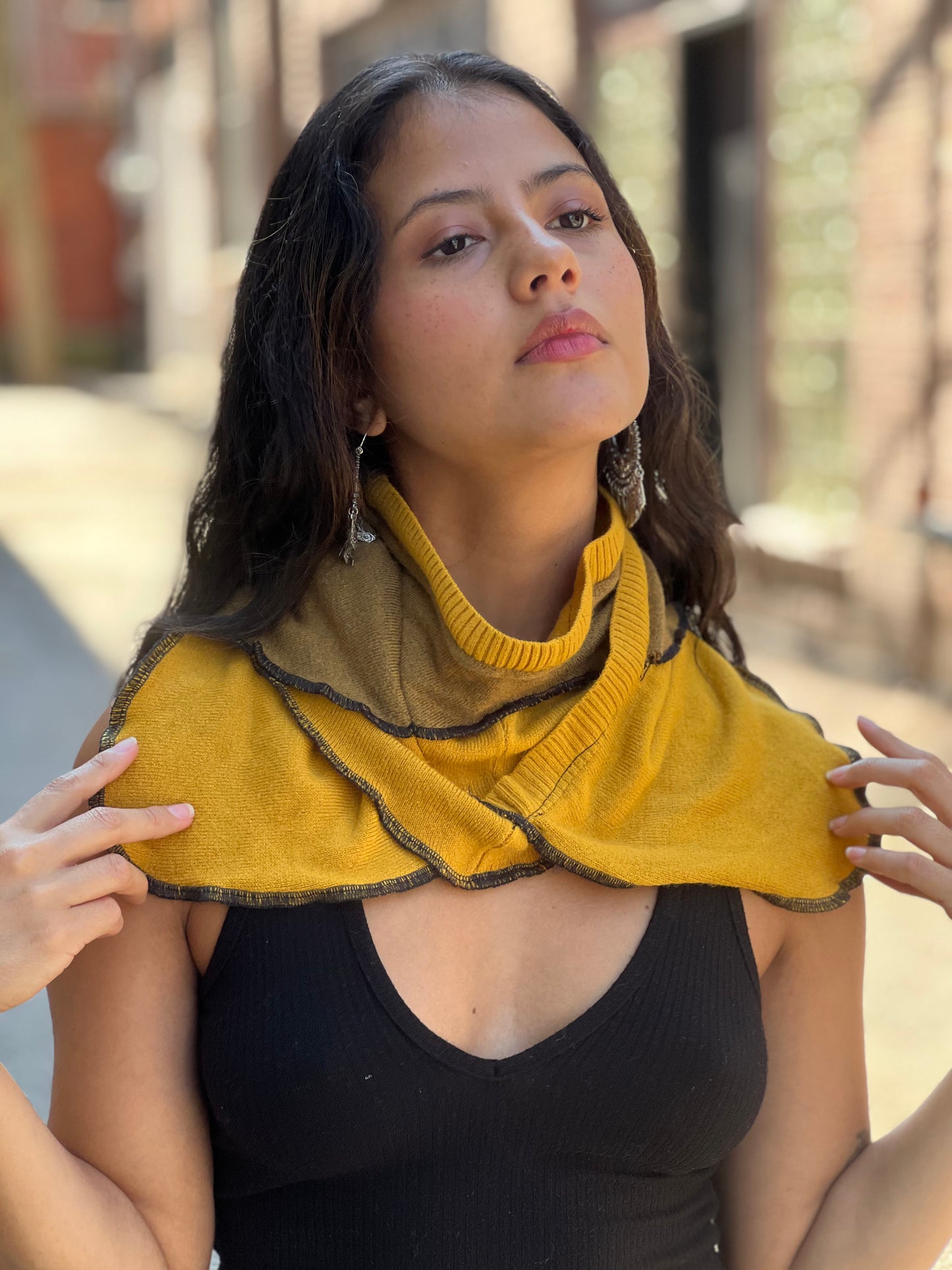 Goldenrod & Dijon Sweater Neck Scarf