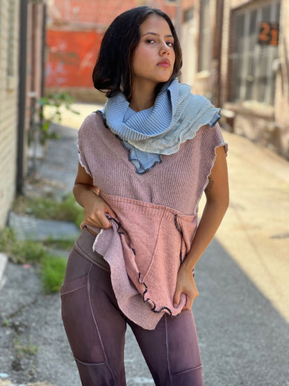Jawbreaker Mixed Cowl Sweater Top