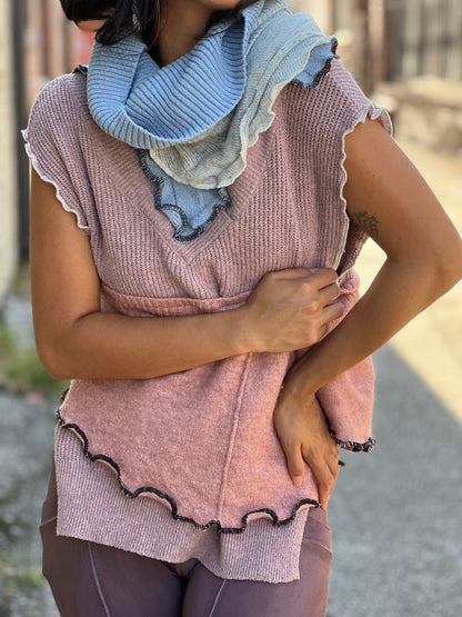 Jawbreaker Mixed Cowl Sweater Top