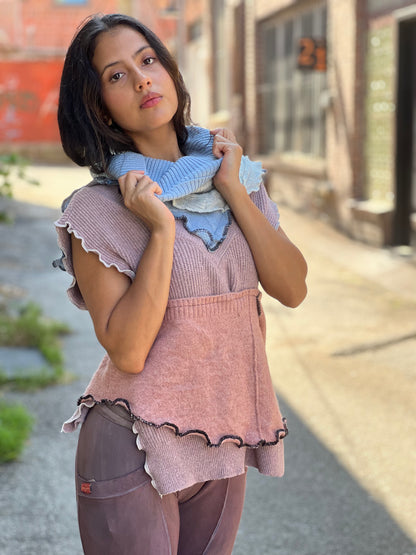 Jawbreaker Mixed Cowl Sweater Top