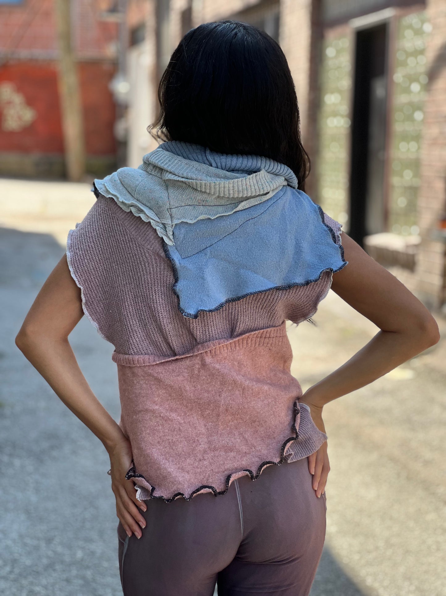 Jawbreaker Mixed Cowl Sweater Top