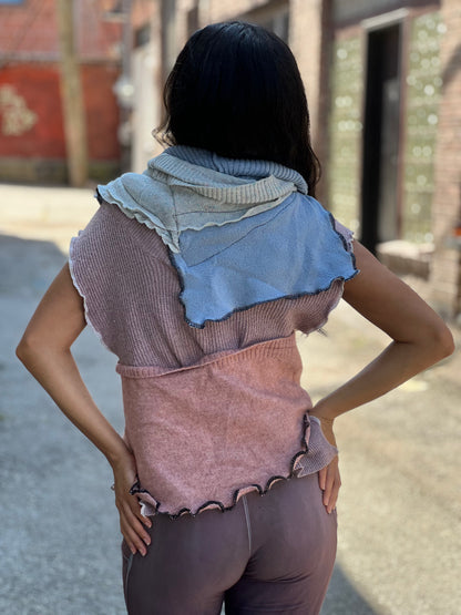 Jawbreaker Mixed Cowl Sweater Top