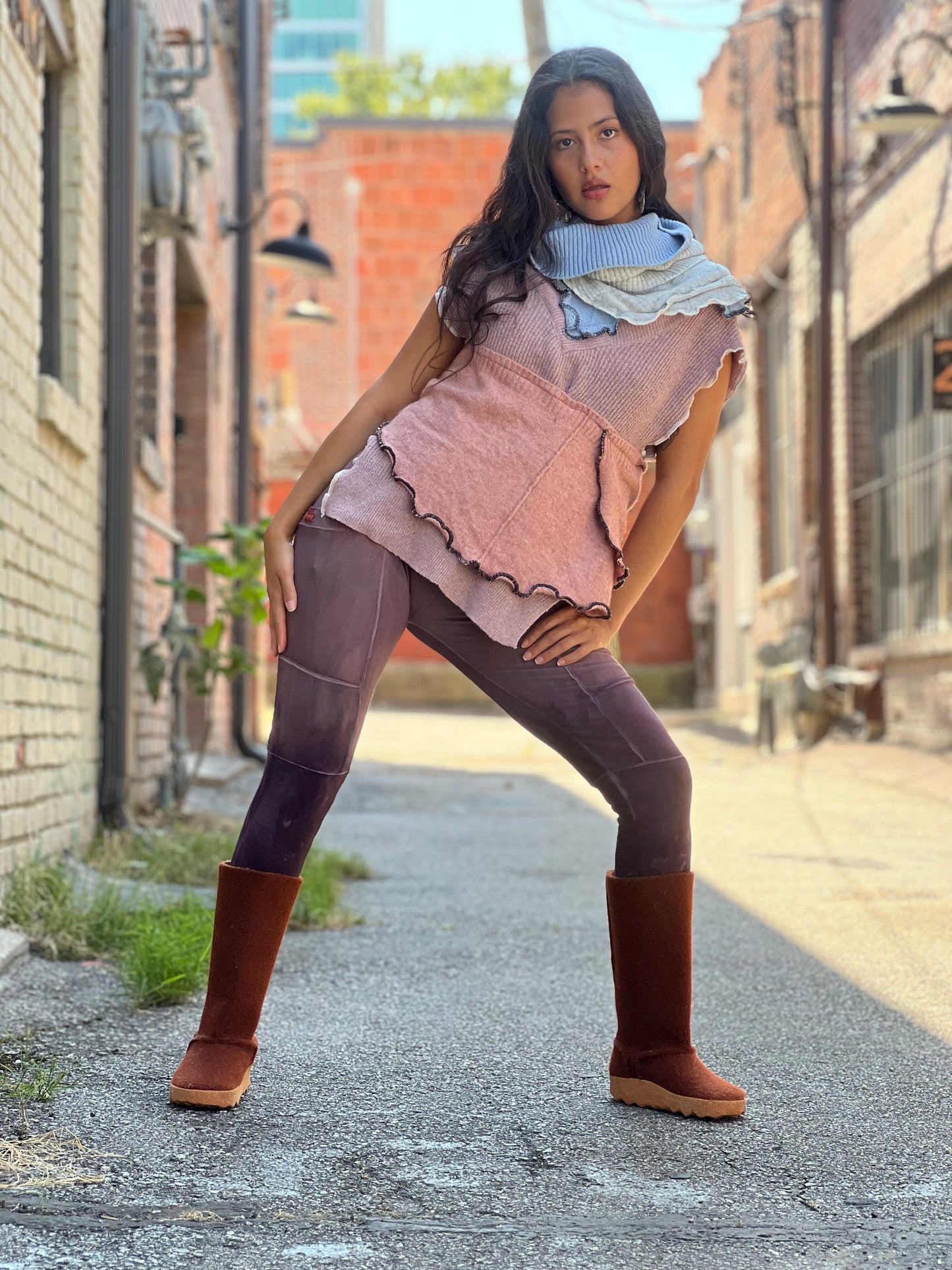 Jawbreaker Mixed Cowl Sweater Top