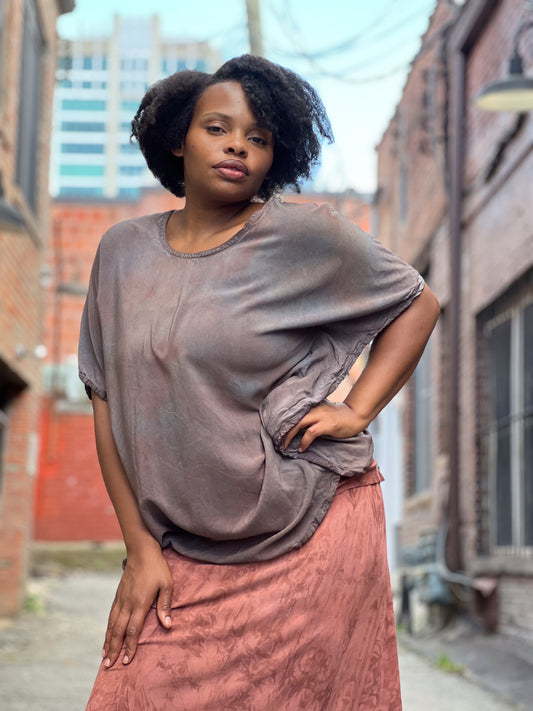 Deep Mercury Dyed 100% Rayon Shirt