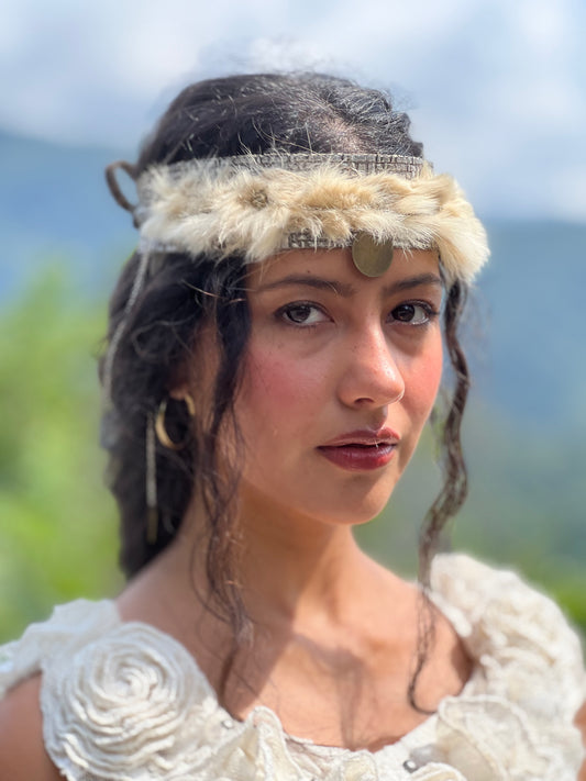 Sovereign Fawn Fur Crown Headband