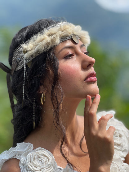 Sovereign Fawn Fur Crown Headband