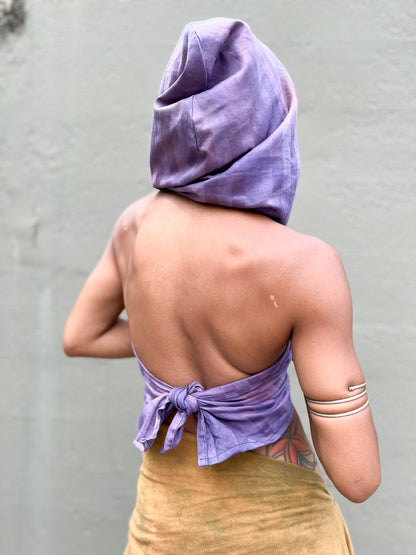 Violet Wrap-Around Hooded Top