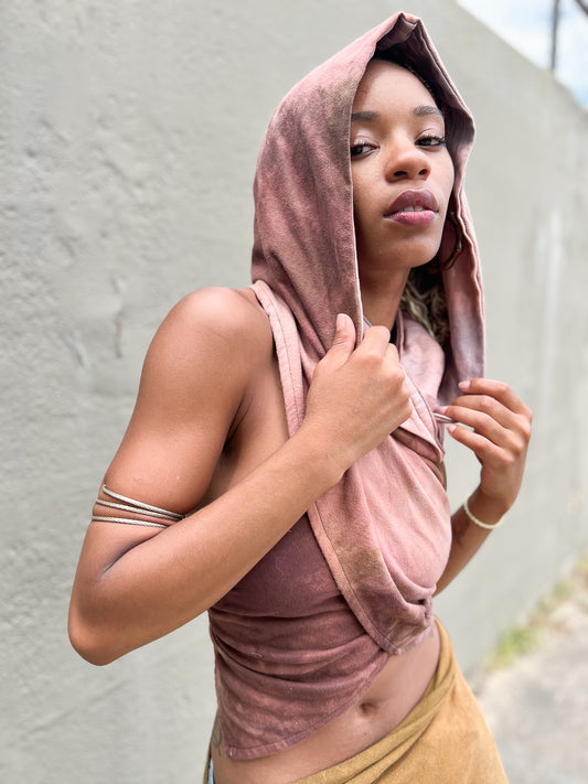 Rose Wrap-Around Hooded Top