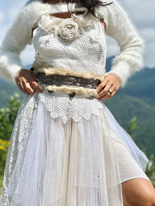 Huntress Fur & Leather Cincher Belt