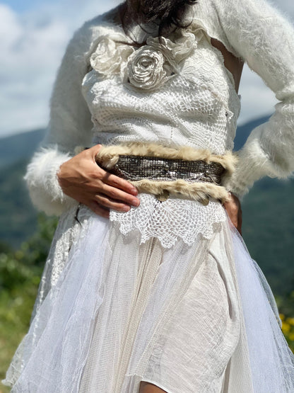 Huntress Fur & Leather Cincher Belt