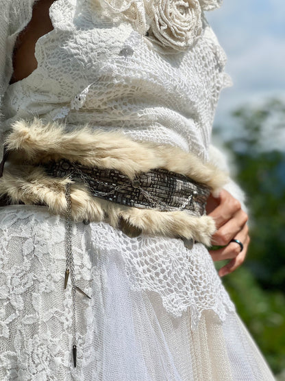 Huntress Fur & Leather Cincher Belt