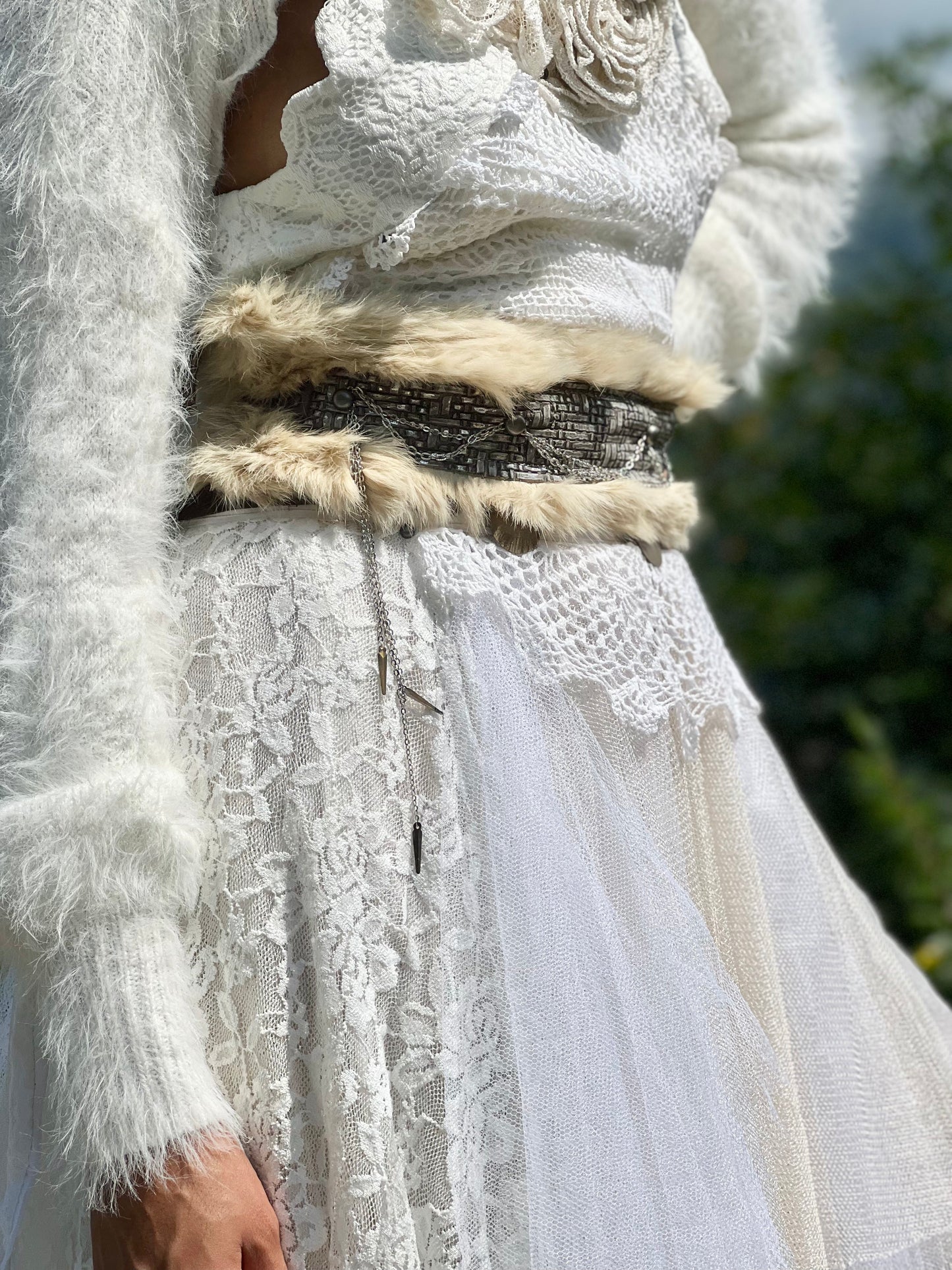 Huntress Fur & Leather Cincher Belt