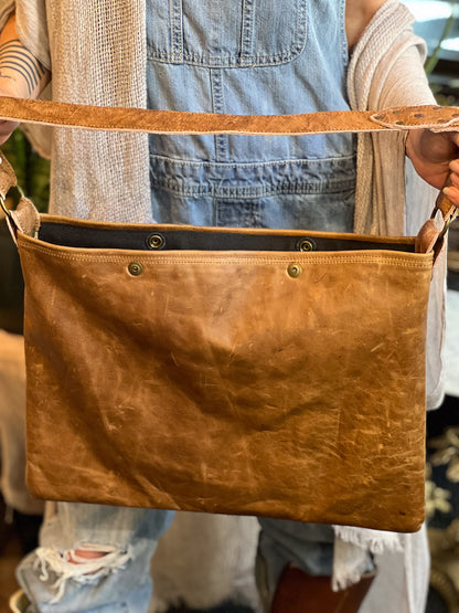 Cedar Leather Slouchy Shoulder Bag