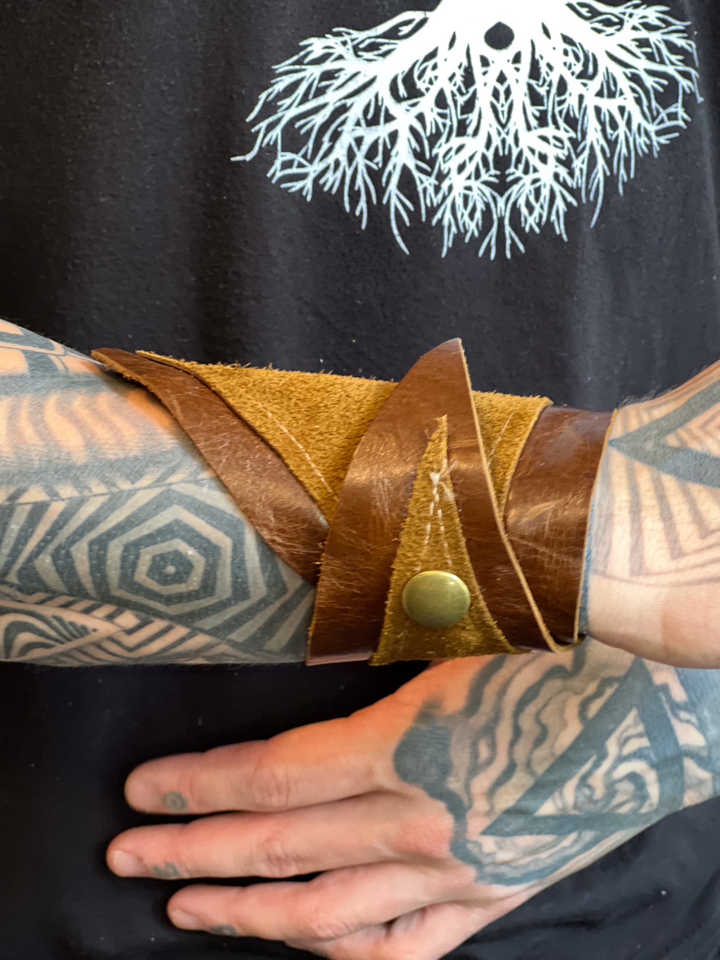 Chestnut Scrap Leather Cuff