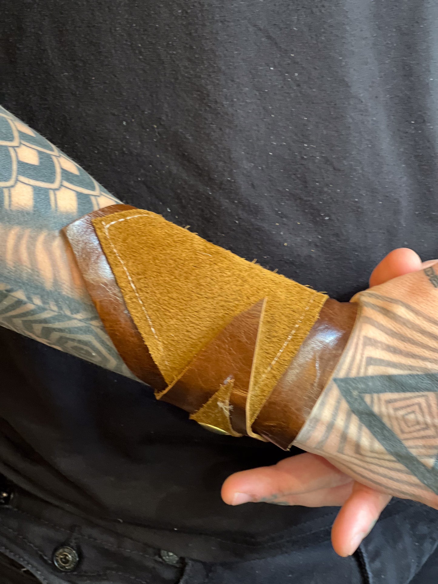 Chestnut Scrap Leather Cuff