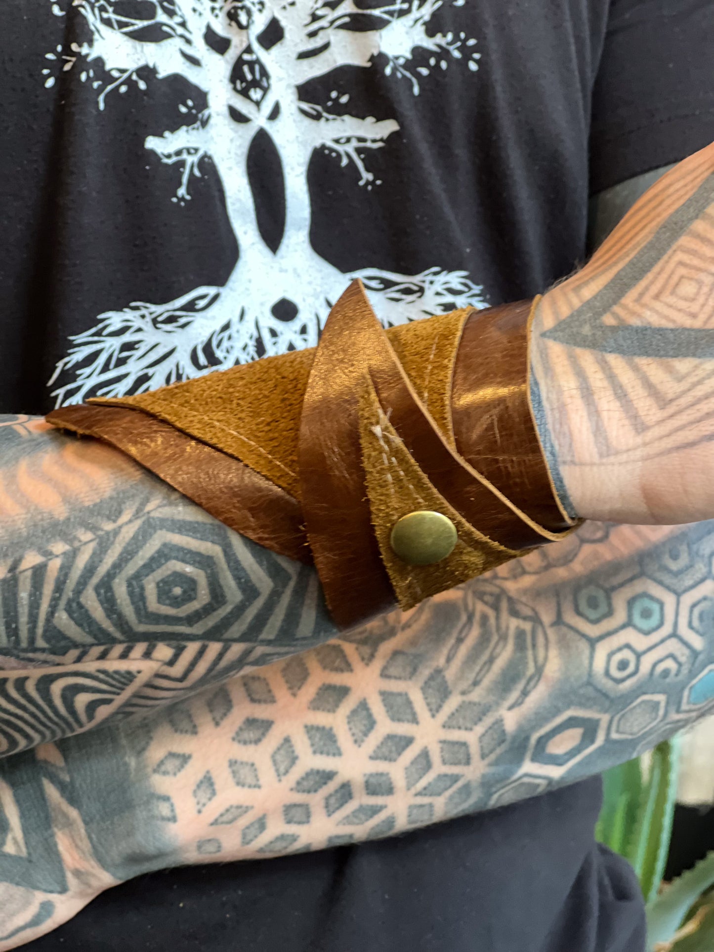 Chestnut Scrap Leather Cuff