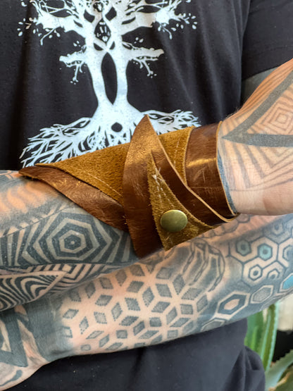 Chestnut Scrap Leather Cuff