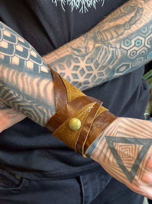 Chestnut Scrap Leather Cuff