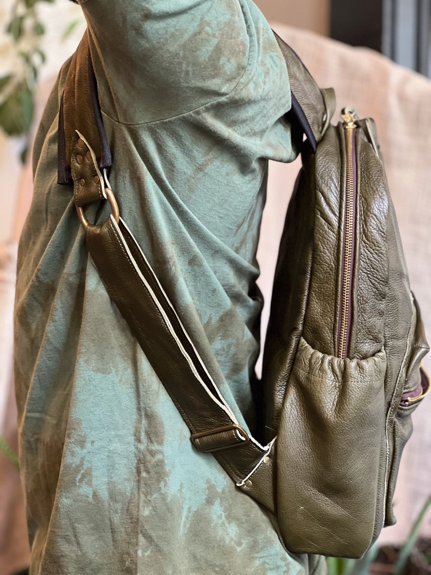 Jade Leather Luxury Backpack