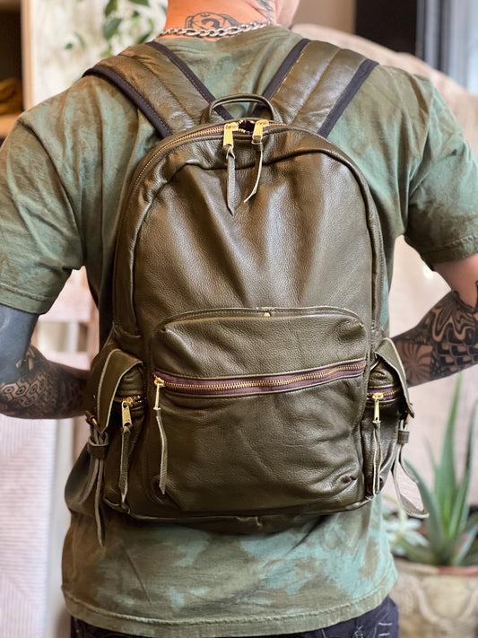 Jade Leather Backpack