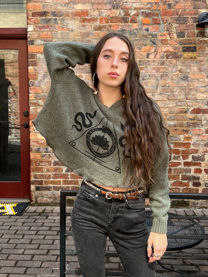 Olive Drab Crop Sweater