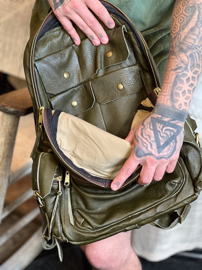 Jade Leather Backpack