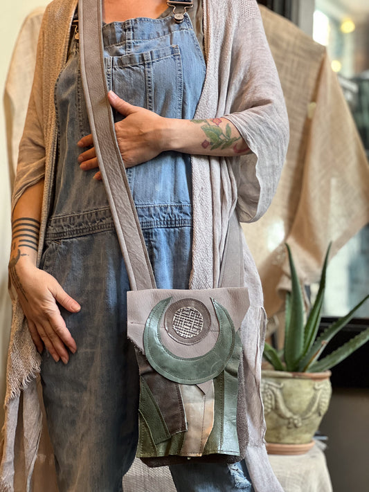 Lunar Patchwork Crossbody Messenger Bag