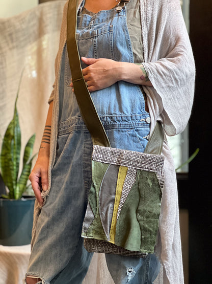 Jade Patchwork Leather Crossbody Bag