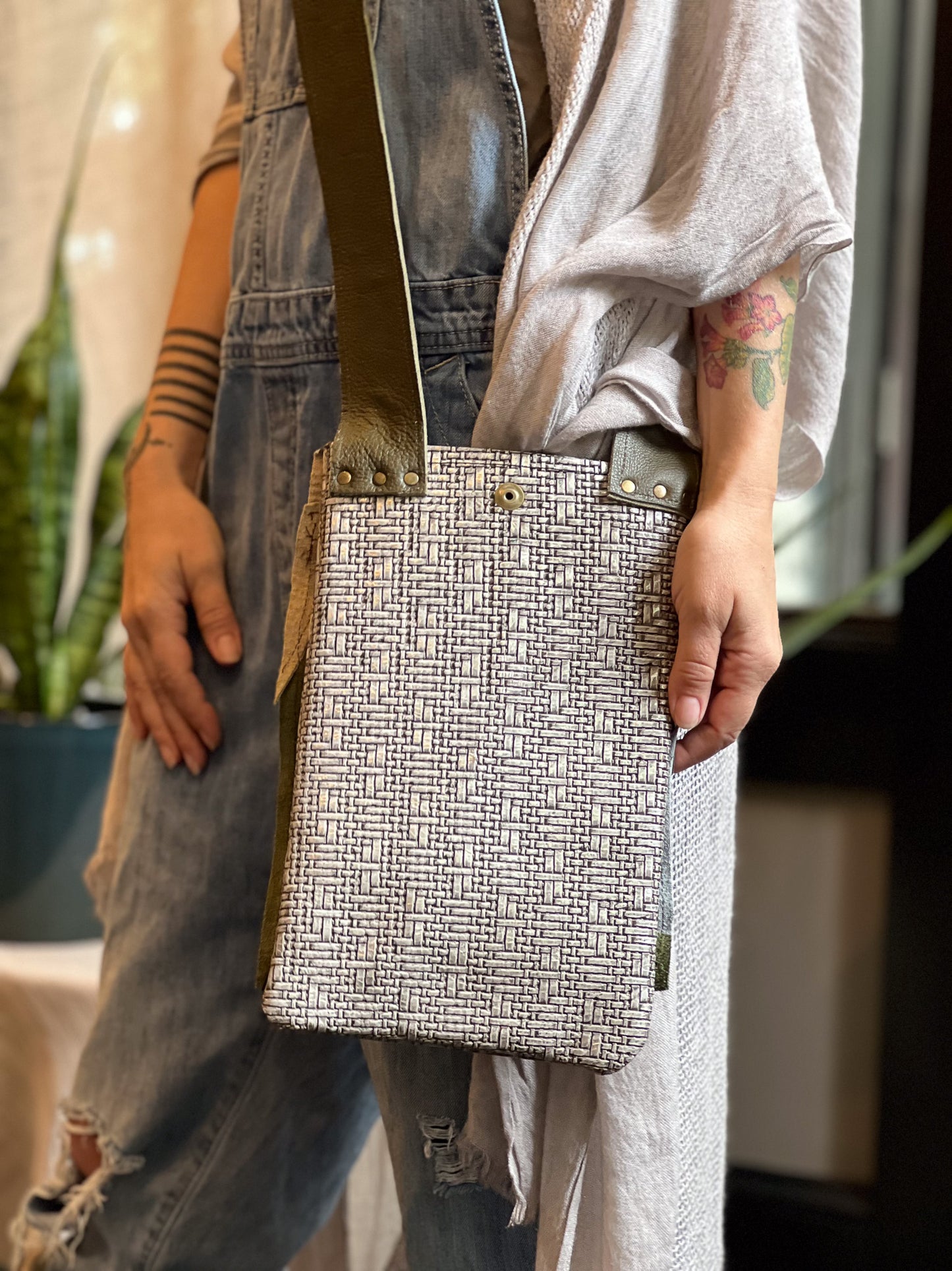 Jade Patchwork Leather Crossbody Bag