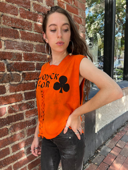 Orange Goodluck Lover Weaved Tank