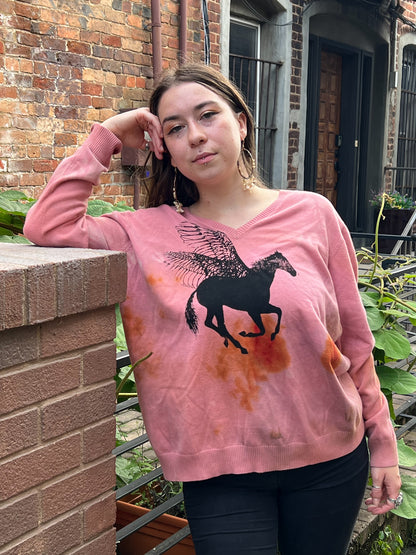 Pink Pegasus V-Neck (Extra Large)