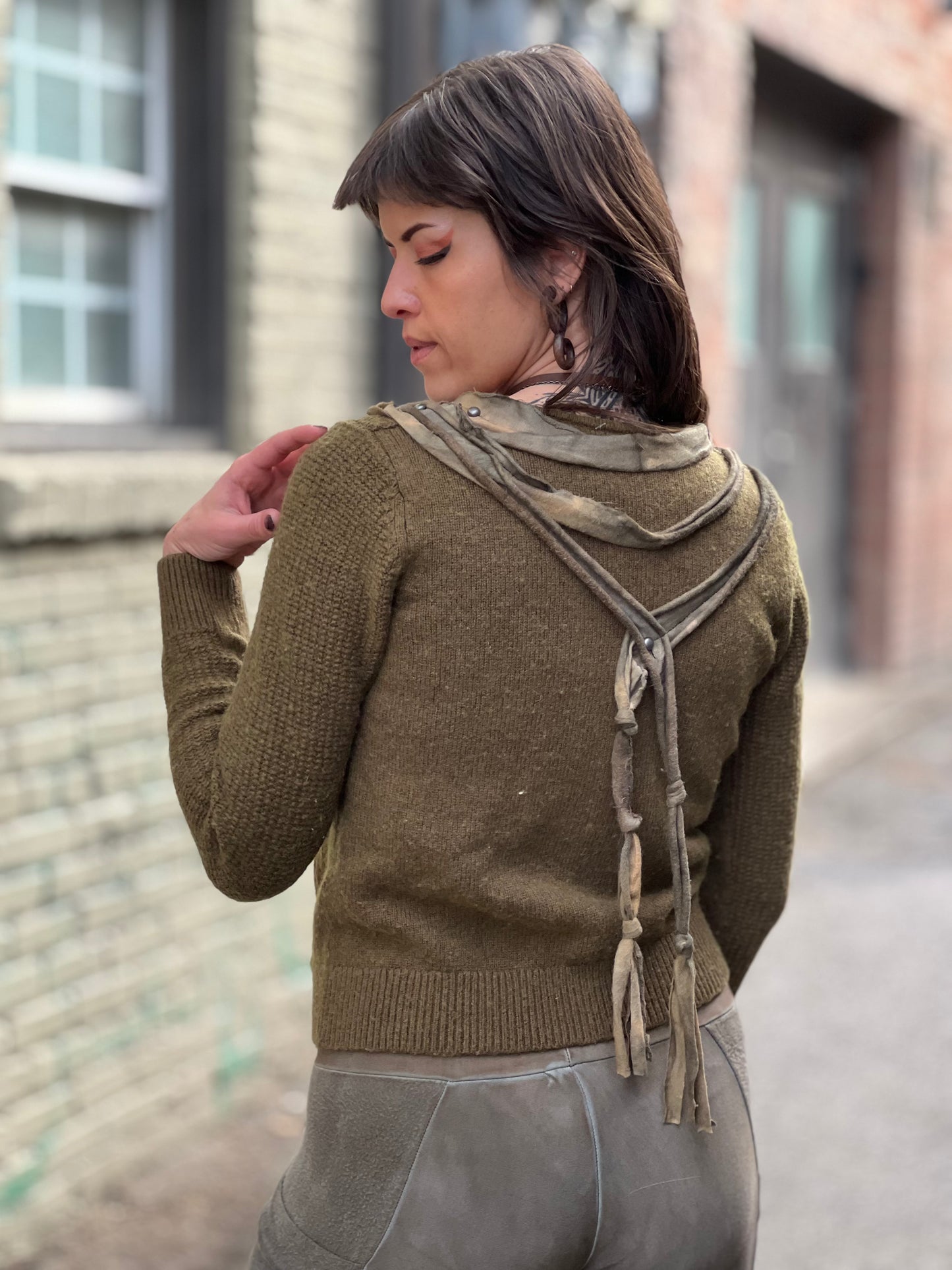 Pine & Fleece Fabric Zip-up Sweater